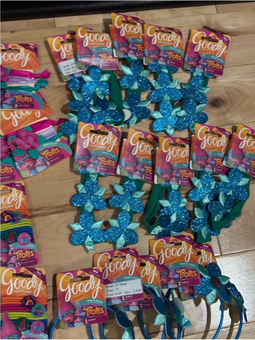 HUGE 65 Piece resellers Goody Trolls Hair Accessory Lot - Teal & Pink - Picture 5 of 6